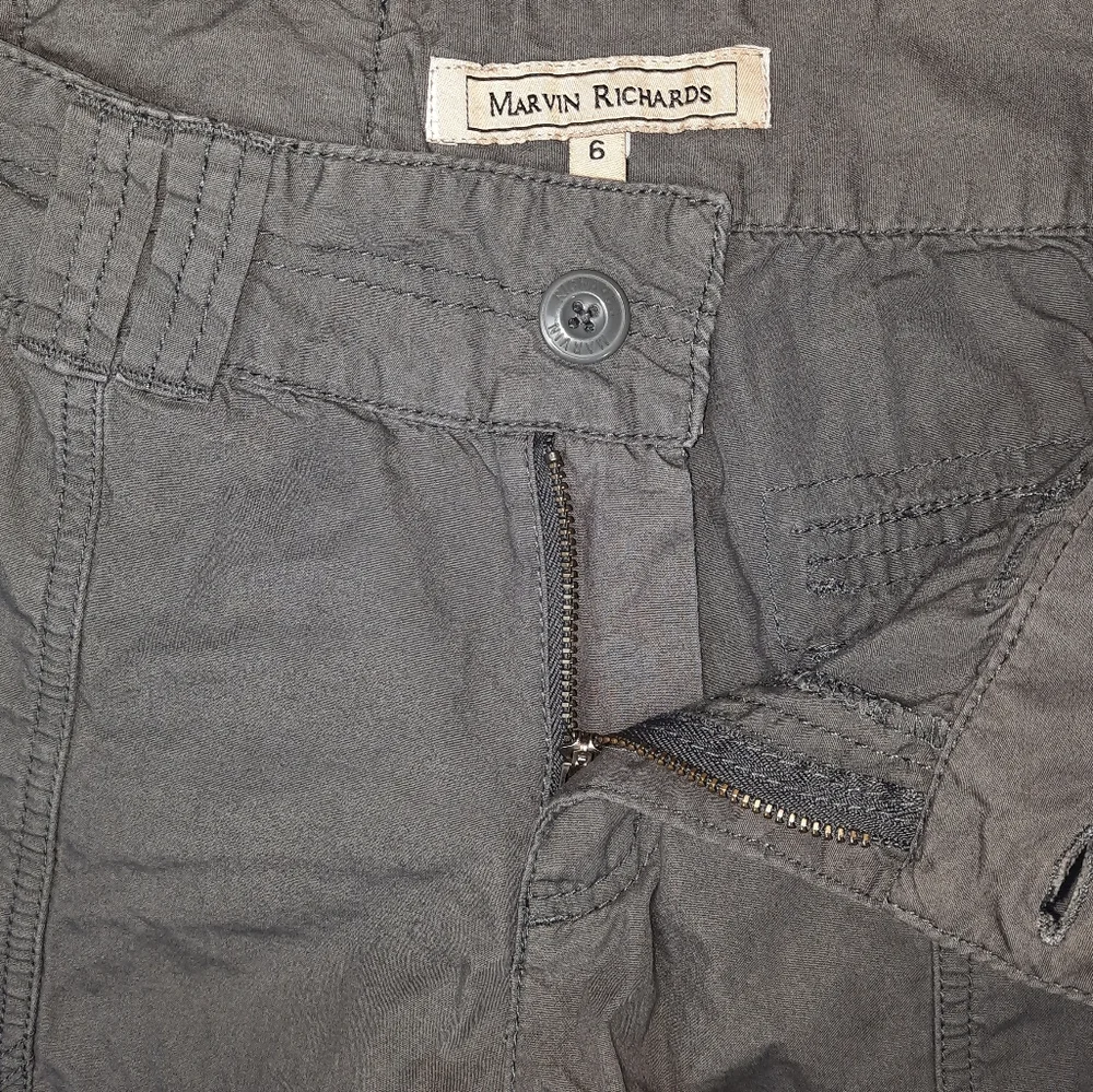 Marvin Richards Gray Khaki Crop Cargo Pant SZ 6 - Picture 9 of 13